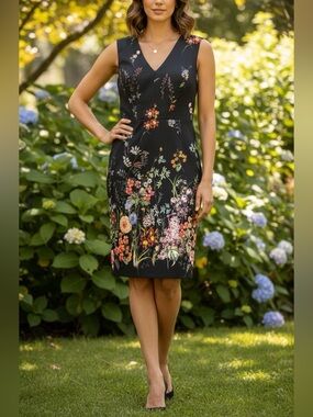 Suzy Shier Floral Sleeveless Dress